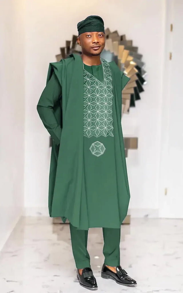 Boubou 3 Pieces Homme en Bazin Afro Elegance