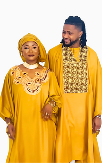 Boubou Africain Couple Ocre