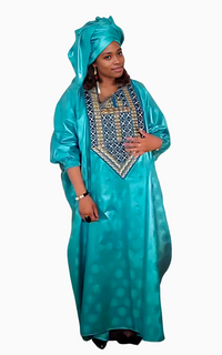 Boubou Africain Couple Turquoise