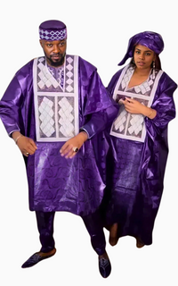 Boubou Africain Couple Violet