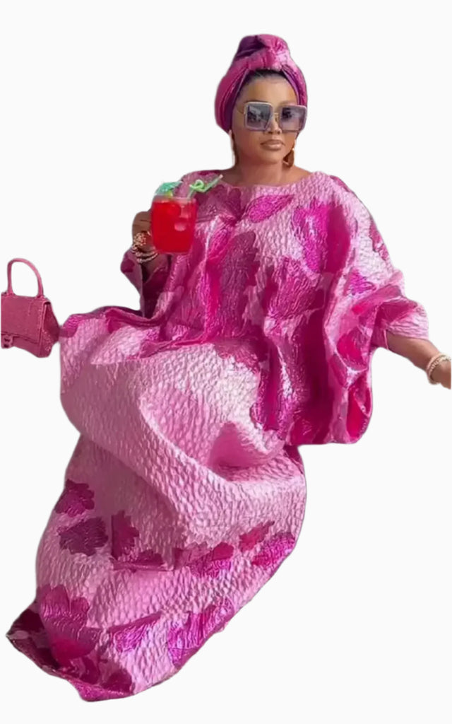 Boubou Africain - Femme - Taupe - KADIATOU - Polel Am main image 1