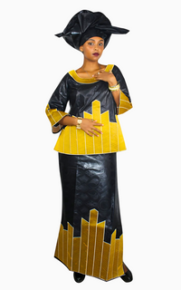 Boubou Africain Femme Wax 2 pièces