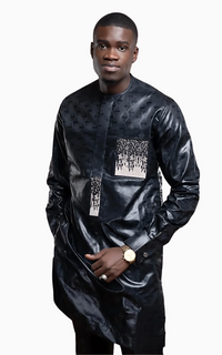 Boubou Africain Homme 2 Pièces Noir