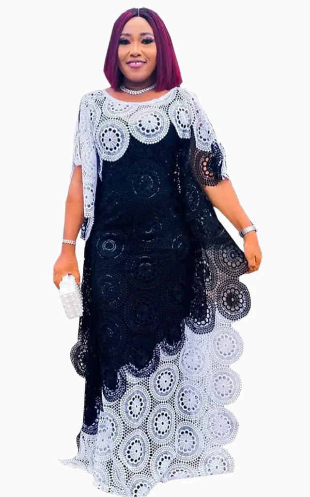 Boubou en Dentelle Femme – Afro Élégance