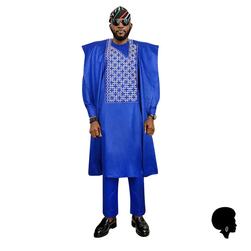 Boubou Africain Homme Nigérian - Bleu Nuit – ClassyTins