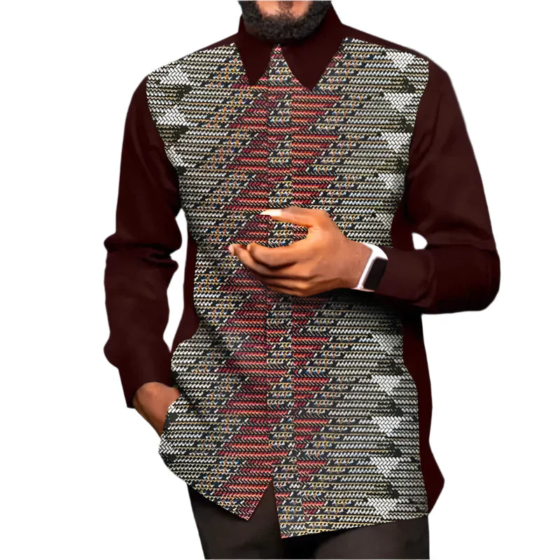 Chemise Tenu Pagne Homme Chemise Africaine Homme Habillée – Afro