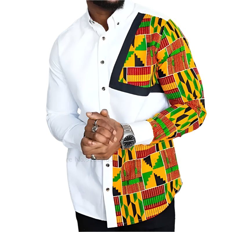 Chemise Homme Broderie Africaine – Afro Élégance1