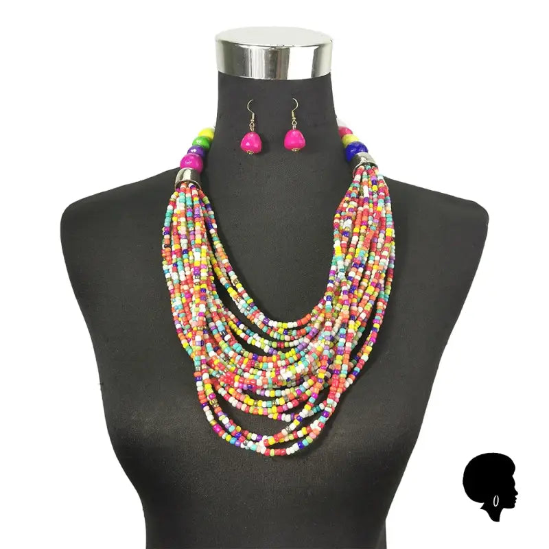 Collier De Perles Africain Multicolore - Neuf Avec Petits Défauts - Bijou Ethnique Et Coloré