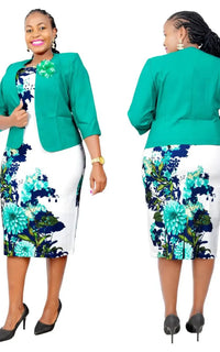 Ensemble Veste Et Robe Africaine Floral