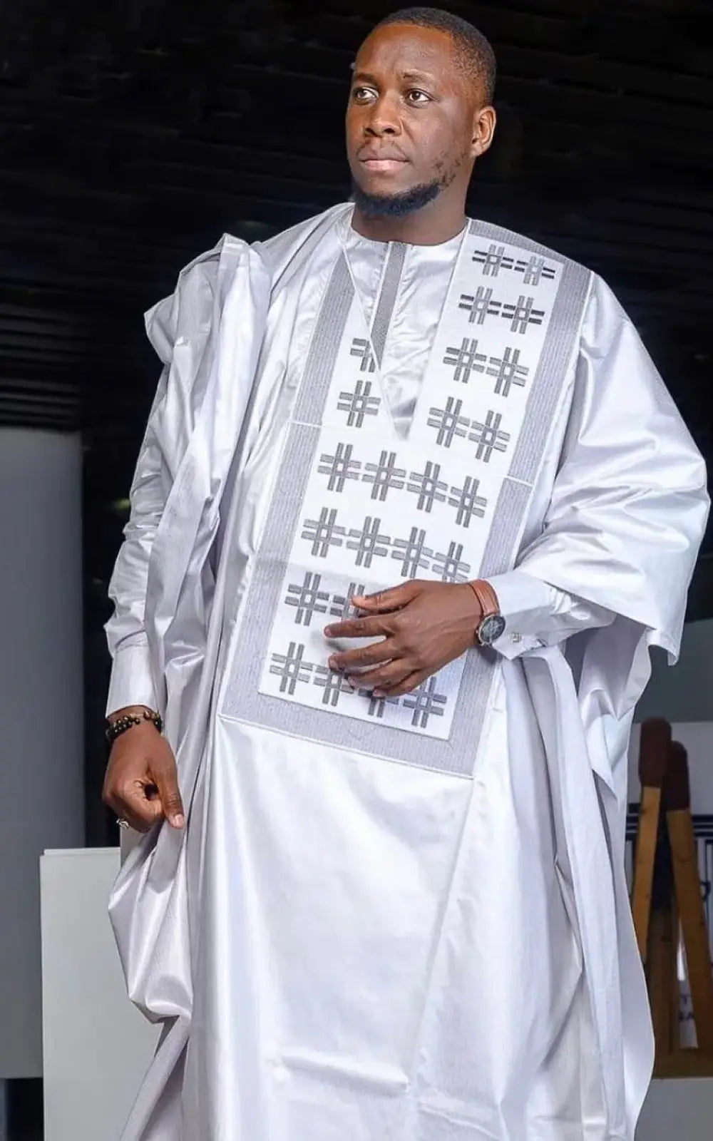 Gran Boubou Bazin Riche Hombre Afro Elegance