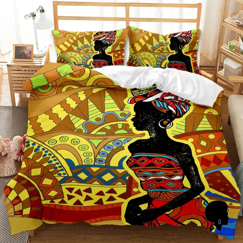 Housse De Couette Motif Africain – Afro Élégance