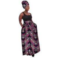 Jupe Africaine Noire et Violette