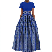 Jupe Africaine Simple Bleue