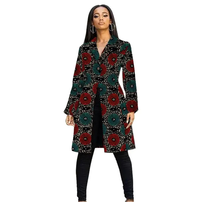 Manteau Femme en Pagne Africain – Afro Élégance - Main Image