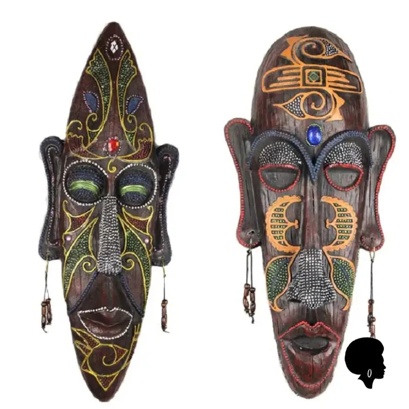 Masque Africain En Bois Décoratif - Style Traditionnel - Pièce Unique