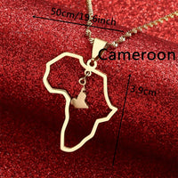 Pendentif Carte Afrique en Or