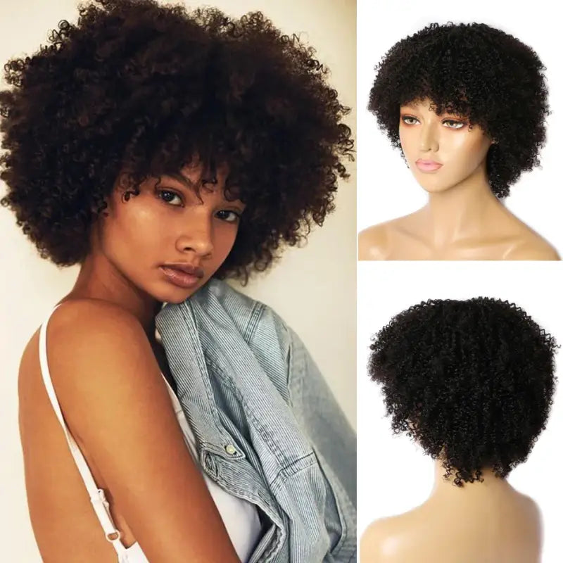 Perruque en dentelle pour femme longue noire bouclée ondulée cheveux Perruque en dentelle pour femme longue noire bouclée ondulée cheveux