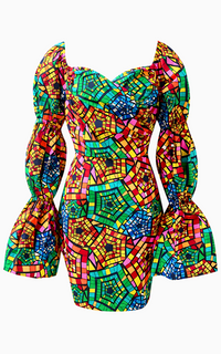 Robe Africaine à Manches Longues Bouffantes
