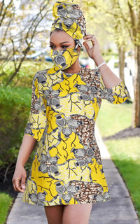 Robe Courte Motif Africain