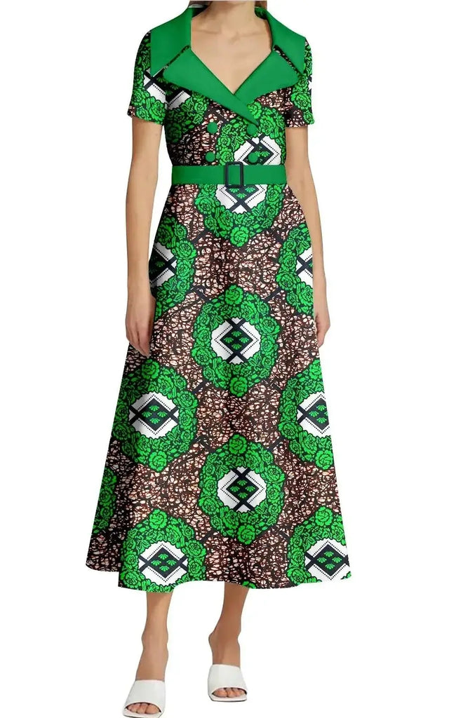 Robe Longue Africaine Wax – Afro Élégance