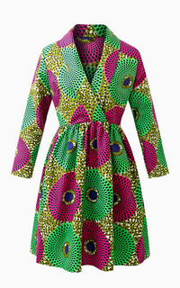 Robe Veste Africaine Verte et Rouge