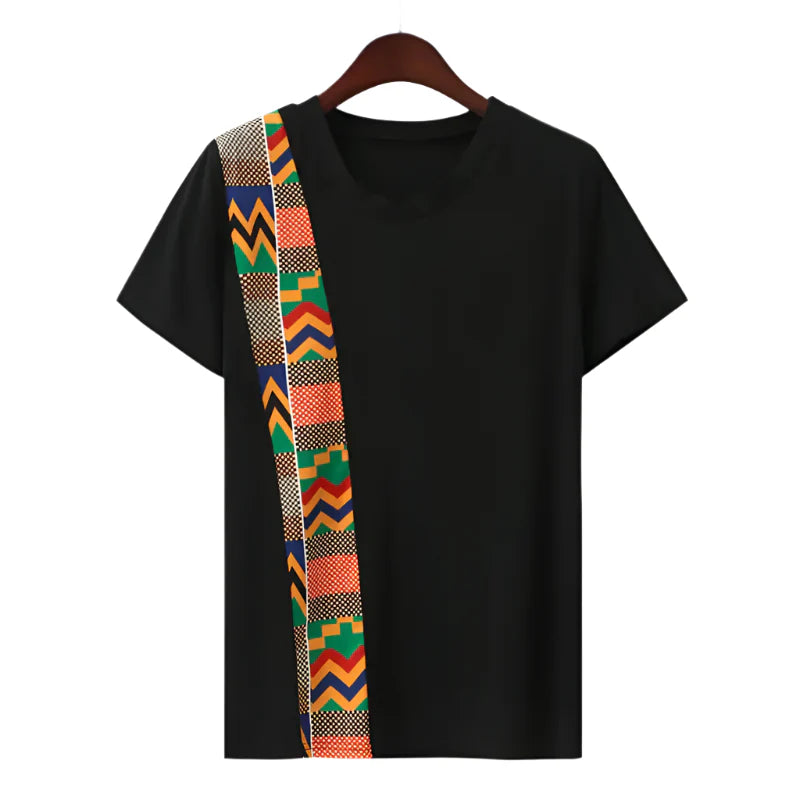 T-shirt Homme Imprimé Africain Dashiki - Manches Courtes, Col Rond, Motif Vintage - Style Hippie été - 7