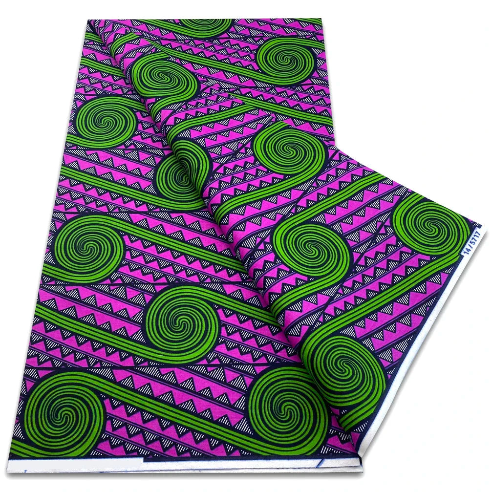 Tissu Wax Africain brillant Premium 6 yards Violet Turquoise main image 0