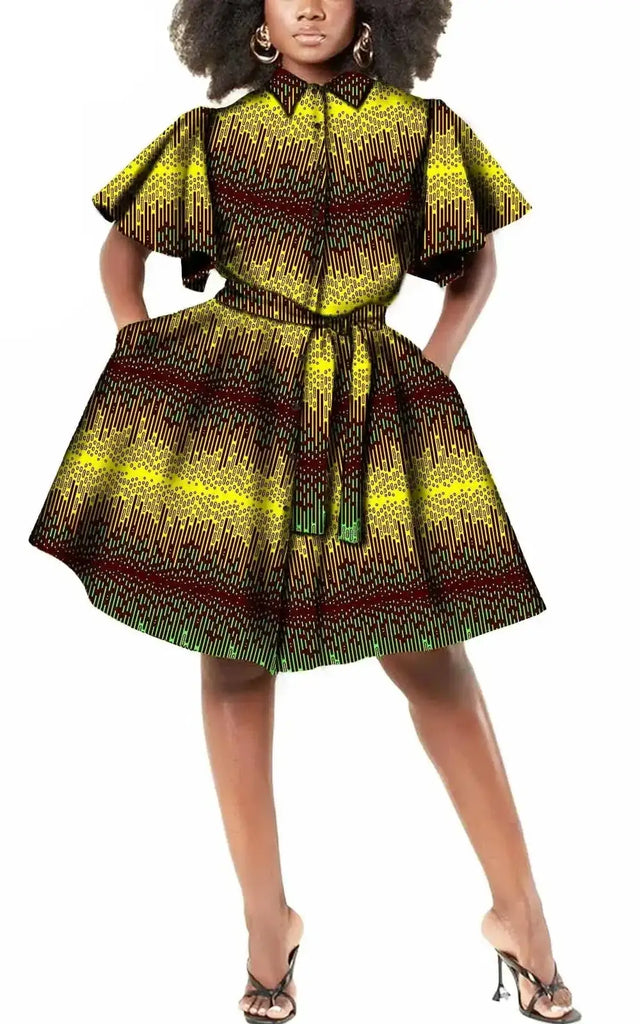 Wax Robe Africaine Moderne – Afro Élégance