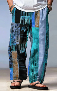 Pantalon Africain Homme Motif Géométrique
