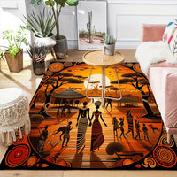 Tapis Motif Village Africain