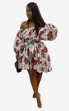 Robe Africaine Épaule Nue Courte