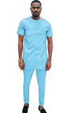 Ensemble Africain Coton Bleu Ciel