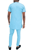 Ensemble Africain Coton Bleu Ciel