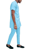Ensemble Africain Coton Bleu Ciel