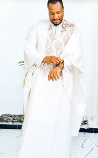 Ensemble Africain Homme Bazin Blanc
