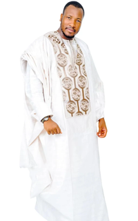 Ensemble Africain Homme Bazin Blanc