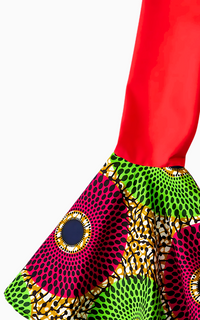 Robe Africaine Manches Évasées Rouge