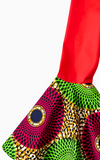 Robe Africaine Manches Évasées Rouge