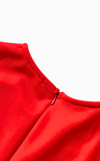 Robe Africaine Manches Évasées Rouge