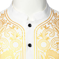 Chemise Africaine Longue Blanche Et Dorée