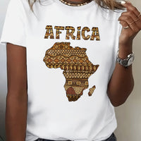 T Shirt Femme Continent Africain Noir