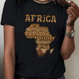 T Shirt Femme Continent Africain Noir