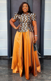 Robe Africaine à Jupe Unie Satinée