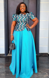Robe Africaine à Jupe Unie Satinée
