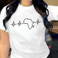 T-Shirt Africain Femme Blanc