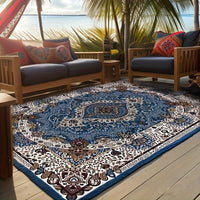 Tapis Salon Africain Bleu