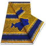 Tissu Africain Bleu Et Jaune