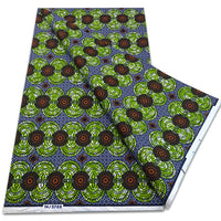 Tissu Wax Africain Vert Et Bleu