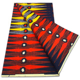 Tissu Africain Wax Jaune Et Rouge