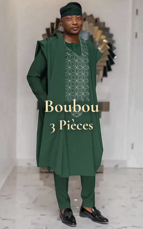 Boubou 3 Pieces Homme en Bazin